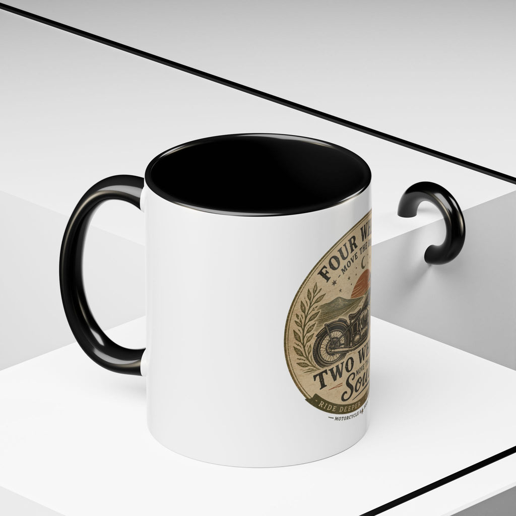Vintage Airline Badge Coffee Mug | Accent Black Handle Mug