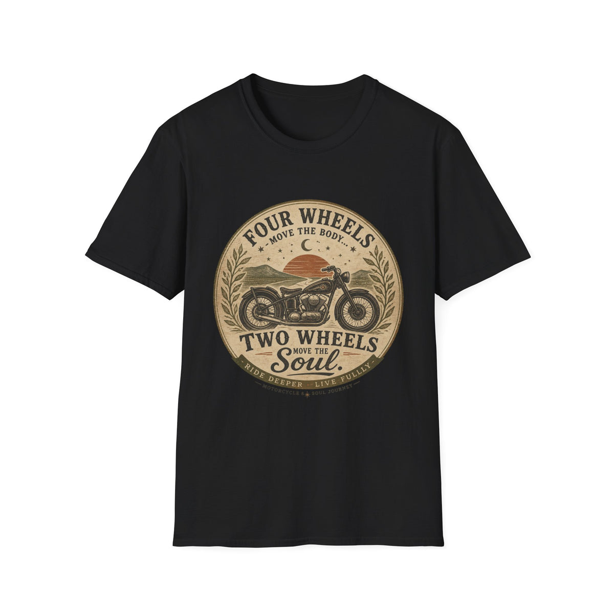 Two Wheels Move the Soul vintage motorcycle T-Shirt | biker design