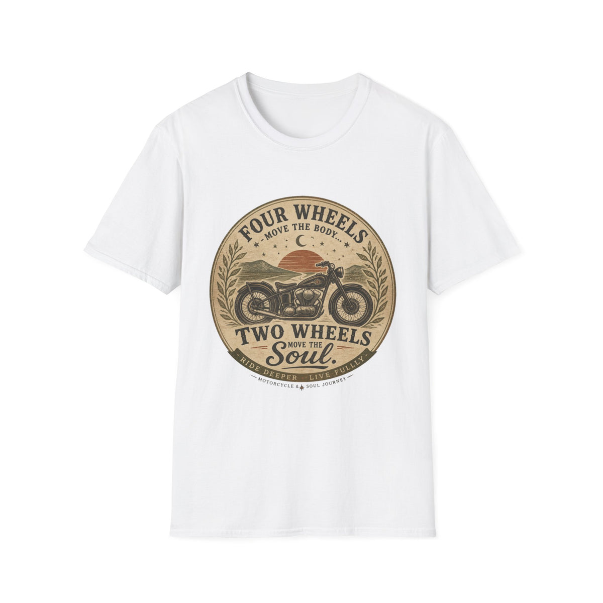 Two Wheels Move the Soul vintage motorcycle T-Shirt | biker design