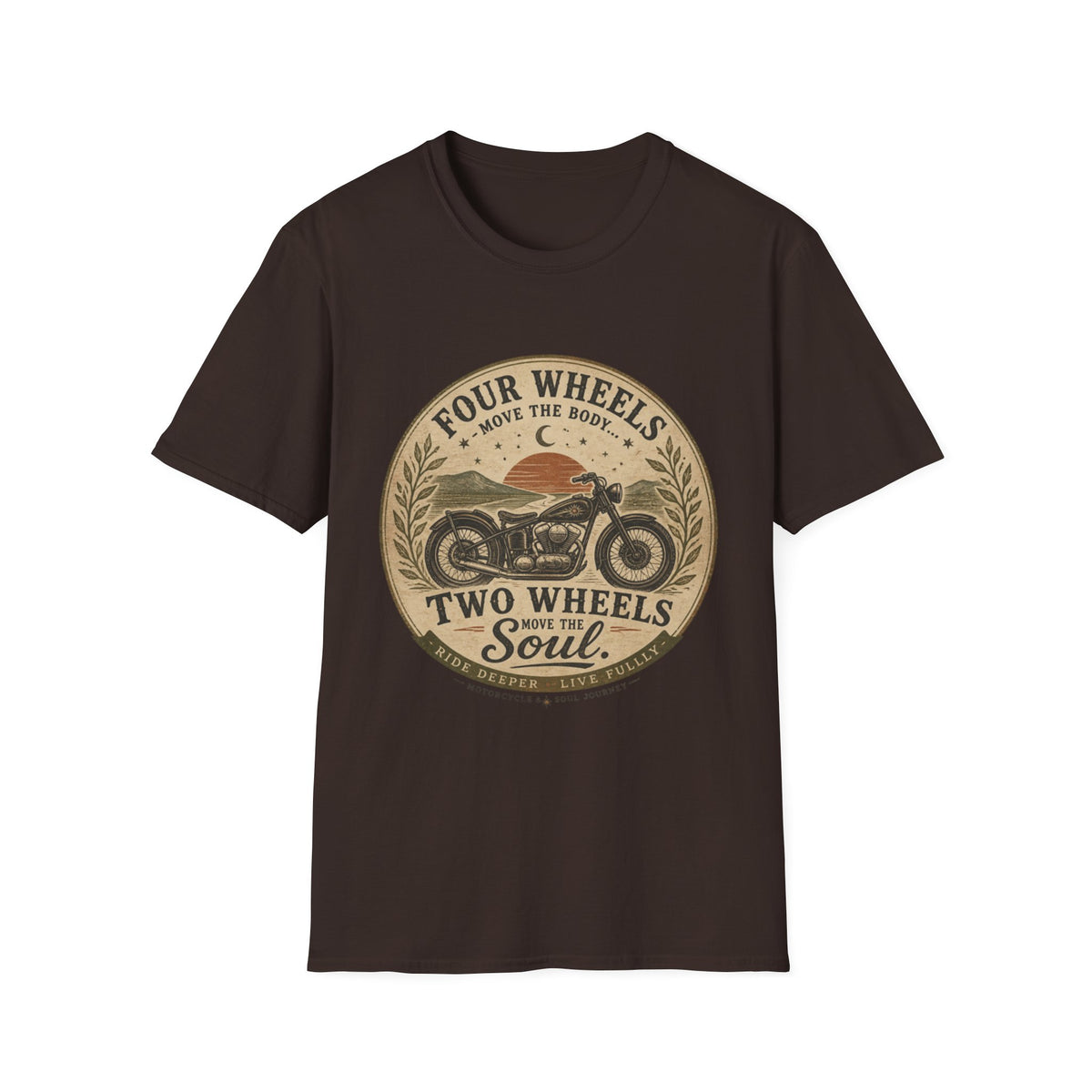 Two Wheels Move the Soul vintage motorcycle T-Shirt | biker design