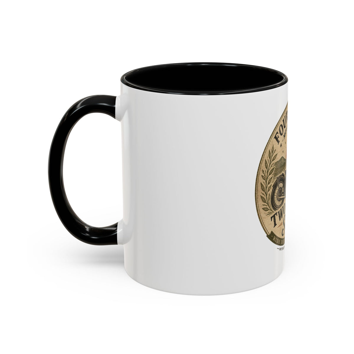 Vintage Airline Badge Coffee Mug | Accent Black Handle Mug