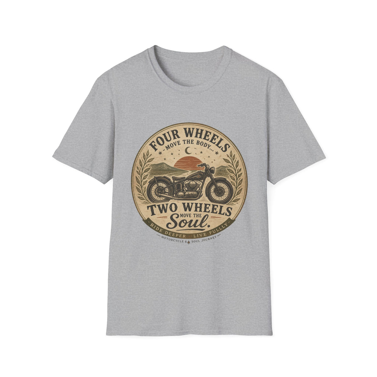 Two Wheels Move the Soul vintage motorcycle T-Shirt | biker design