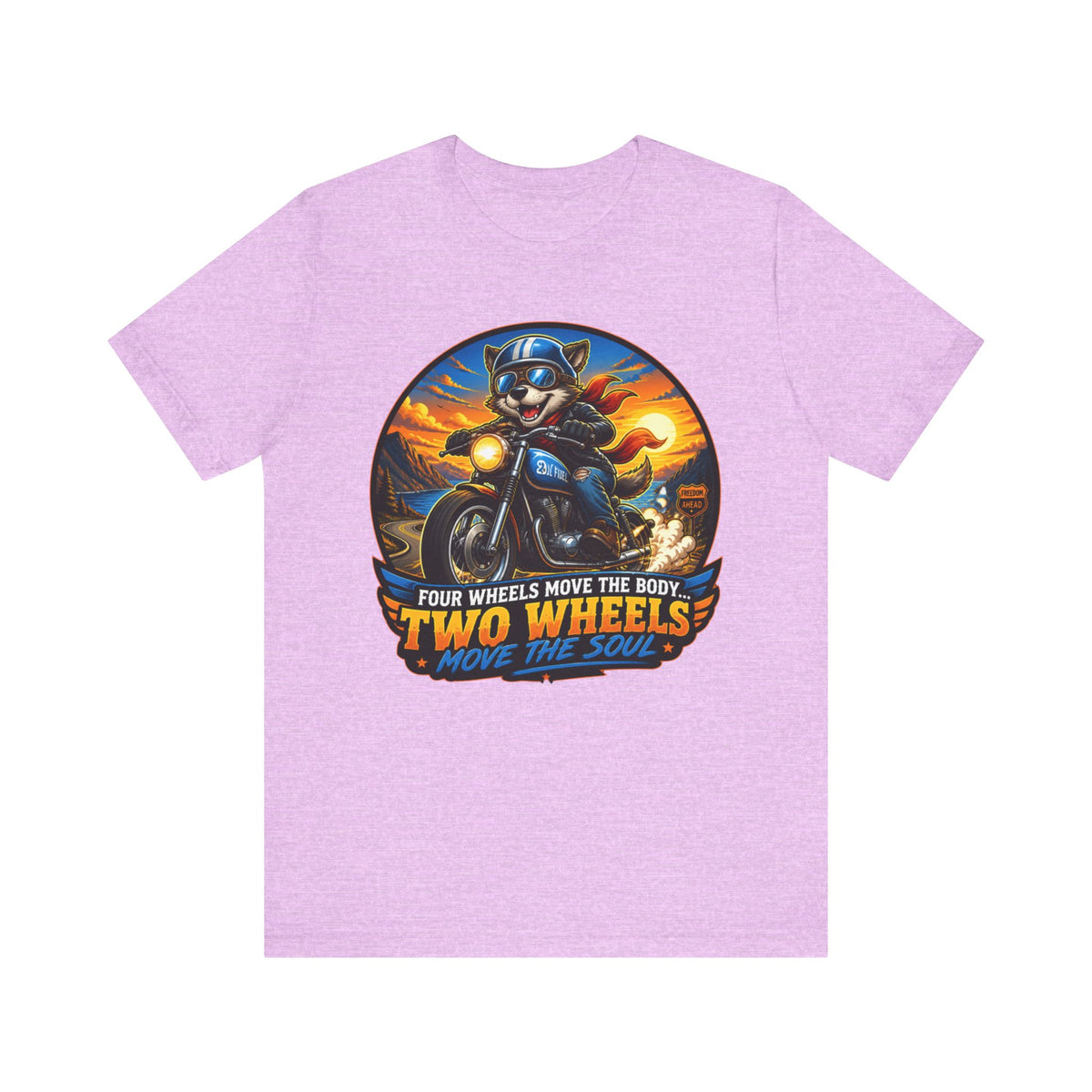 Two Wheels Move the Soul motorcycle tee | Biker skull riding bike