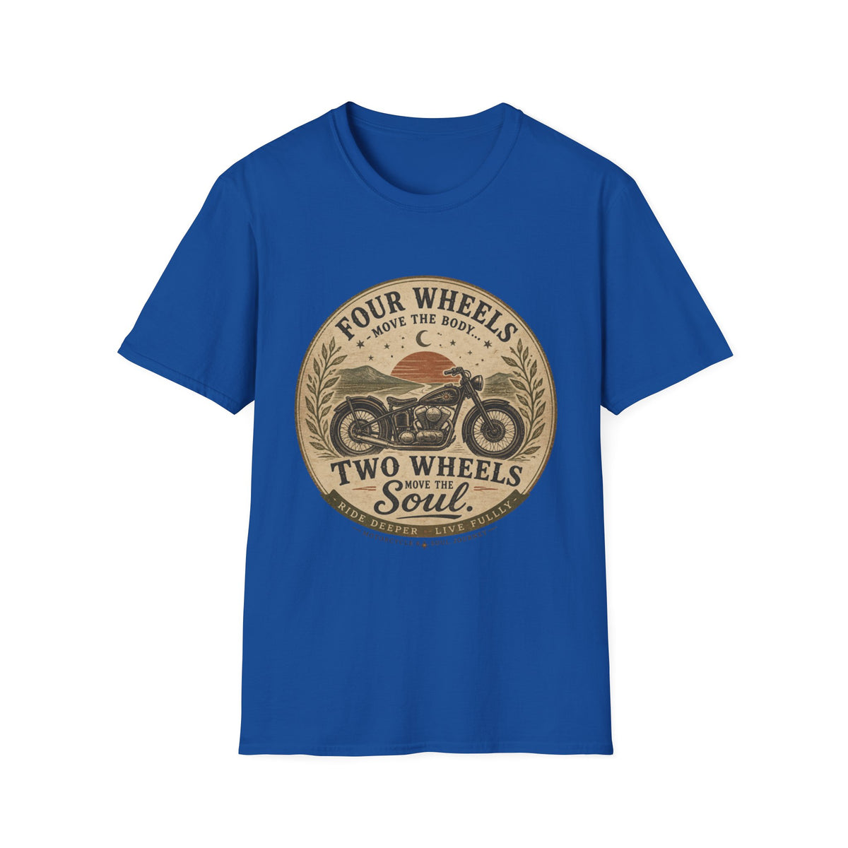 Two Wheels Move the Soul vintage motorcycle T-Shirt | biker design