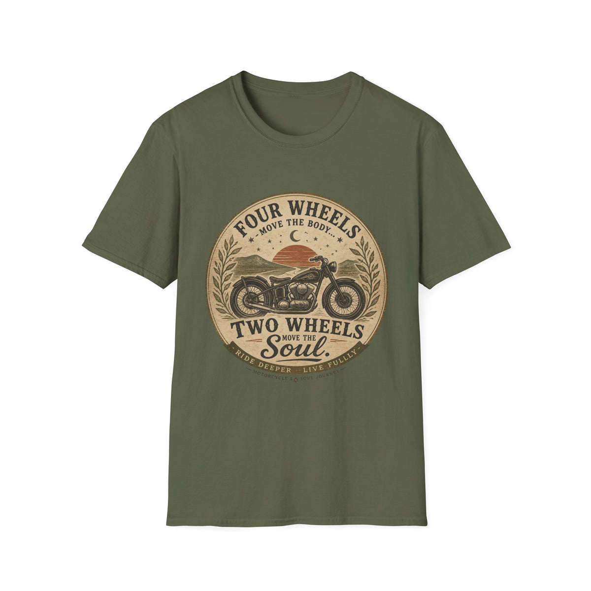 Two Wheels Move the Soul vintage motorcycle T-Shirt | biker design