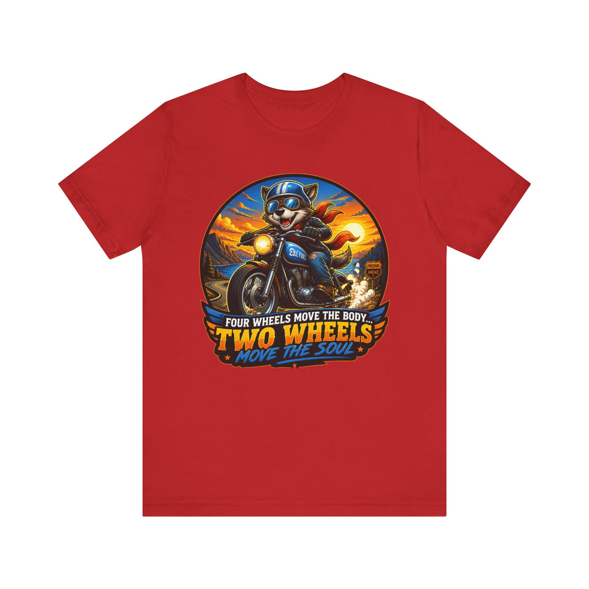 Two Wheels Move the Soul motorcycle tee | Biker skull riding bike