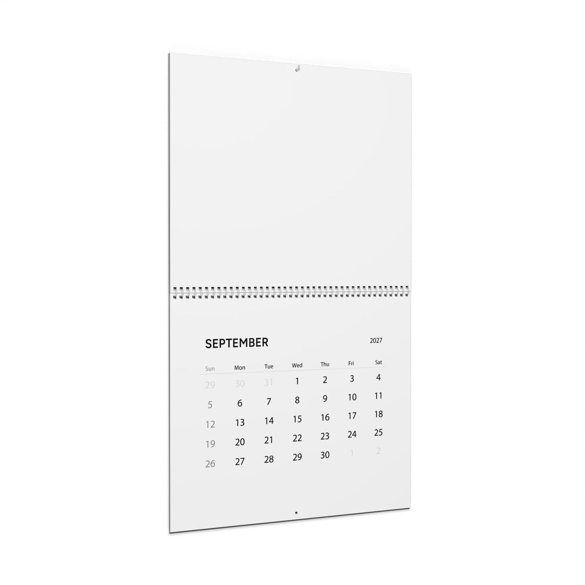 Minimal 2027 Wall Calendar | Vertical Monthly Planner, Spiral-Bound