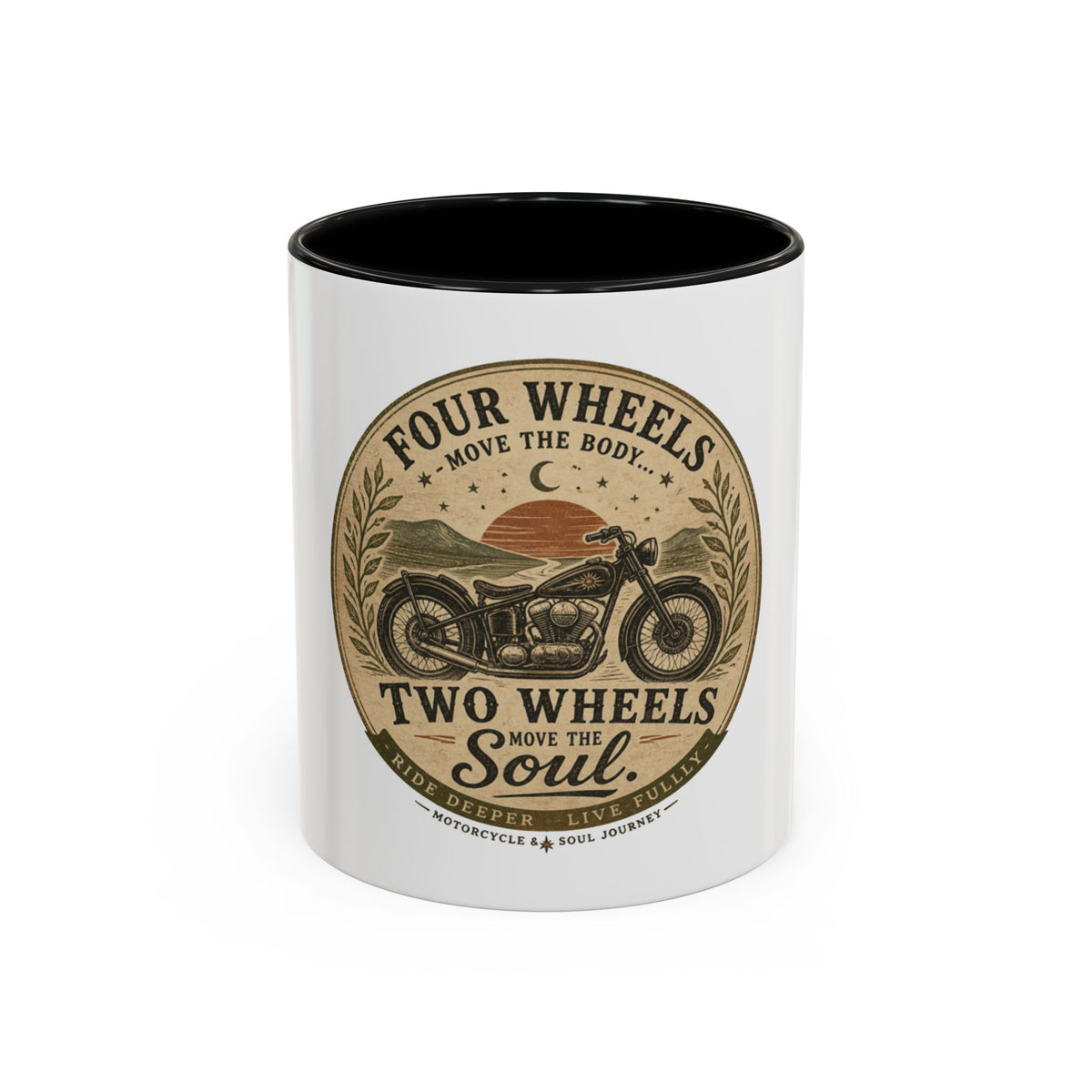Vintage Airline Badge Coffee Mug | Accent Black Handle Mug