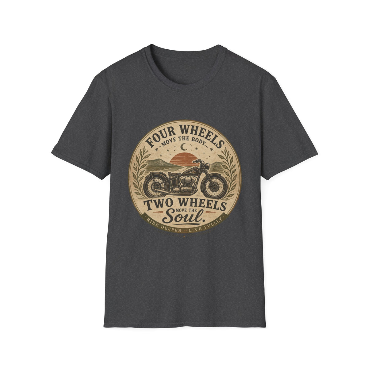Two Wheels Move the Soul vintage motorcycle T-Shirt | biker design