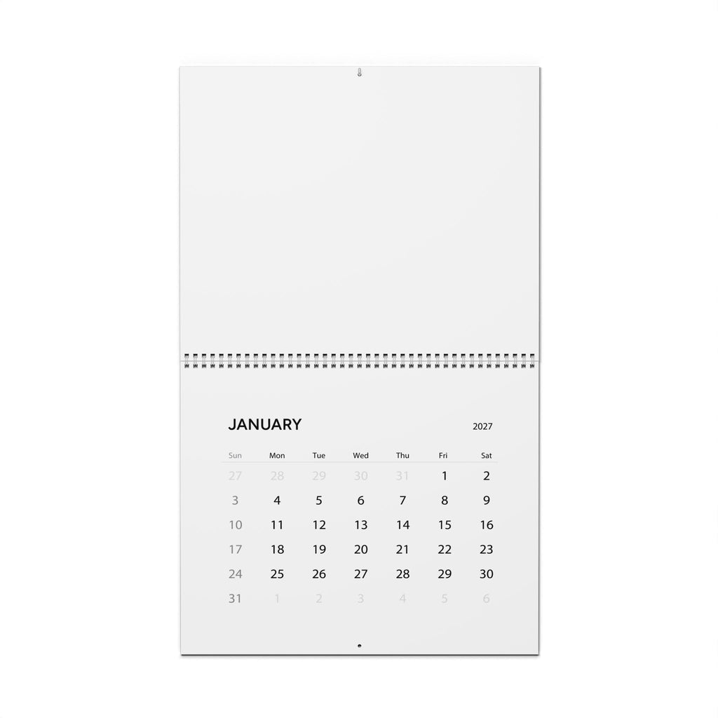 Minimal 2027 Wall Calendar | Vertical Monthly Planner, Spiral-Bound